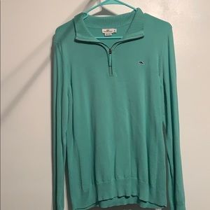 Vineyard vines quarter zip.  Blueish/ green